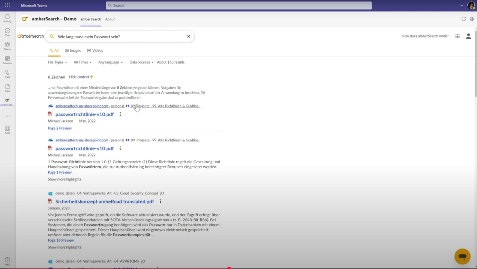 Information retrieval without media breaks — the new team app from amberSearch