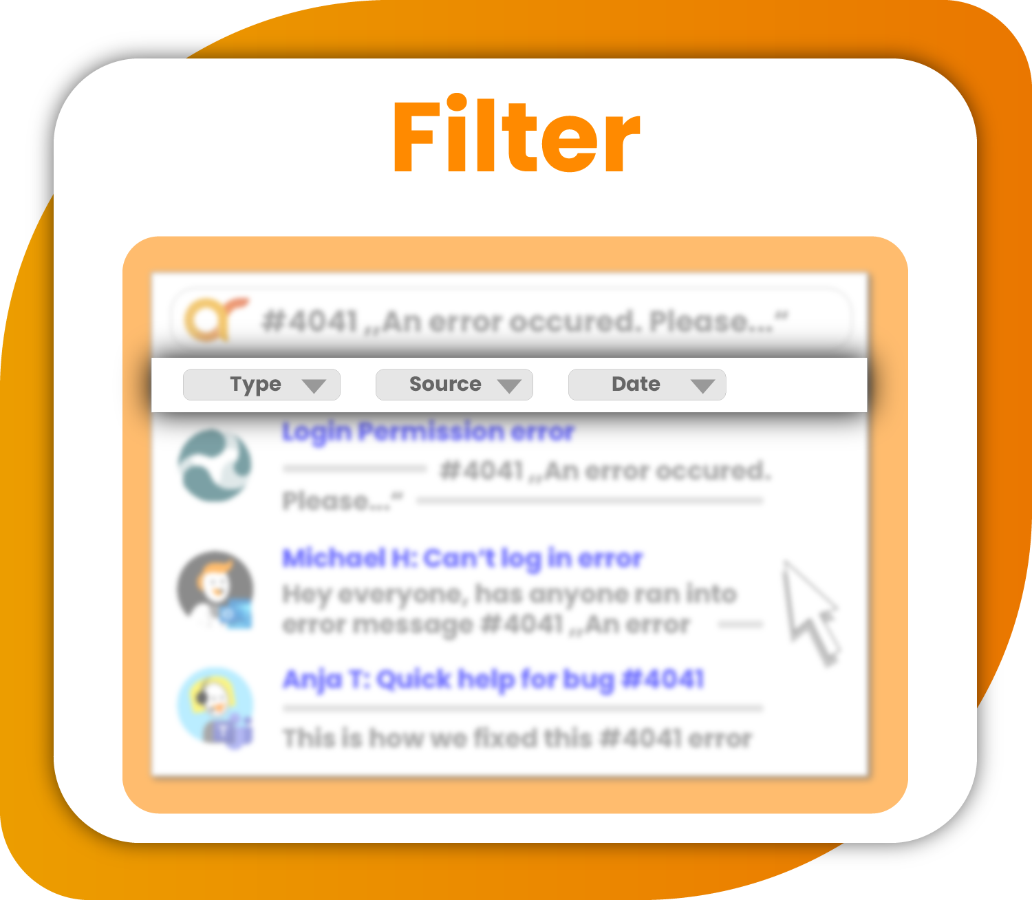 Filter images based on type, source, date and more